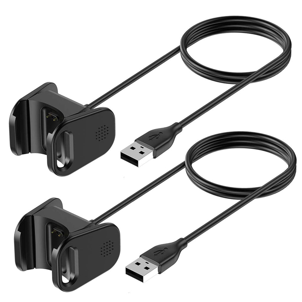 [Australia - AusPower] - NANW Charger Cable Compatible with Fitbit Charge 4, 2-Pack 3.3Ft USB Charging Cable Cord Clip Dock Accessories Adapter for Charge 4 Smartwatch 