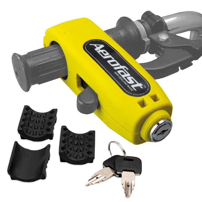 [Australia - AusPower] - Throttle Motorcycle Locks Anti Theft Handlebar Lock by Aerofast. Best Heavy Duty, Motorcycle Anti Theft Lock for Your Motorbike, ATV, Dirt Bike and Scooter - (Yellow) Yellow 