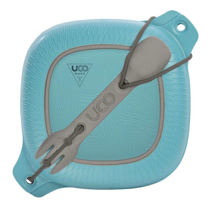 [Australia - AusPower] - UCO 4-Piece Camping Mess Kit with Bowl, Plate and 3-in-1 Spork Utensil Set Blue 
