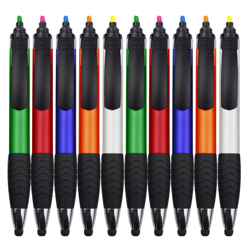 [Australia - AusPower] - MiSiBao Ballpoint Pens Black Ink Medium Point Smooth Writing Pens Stylus Pens for Touch Screens for Universal Touchscreen Devices Pens with Stylus Tips and Free Spare Refills (10-Count) 10-Count 