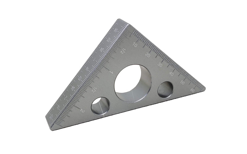 [Australia - AusPower] - 45 Degree Aluminum Alloy Inch Metric Triangle Angle Ruler Multifunction Tool, for Carpenter's Workshop Woodworking Square Woodworking Tools S Silver 