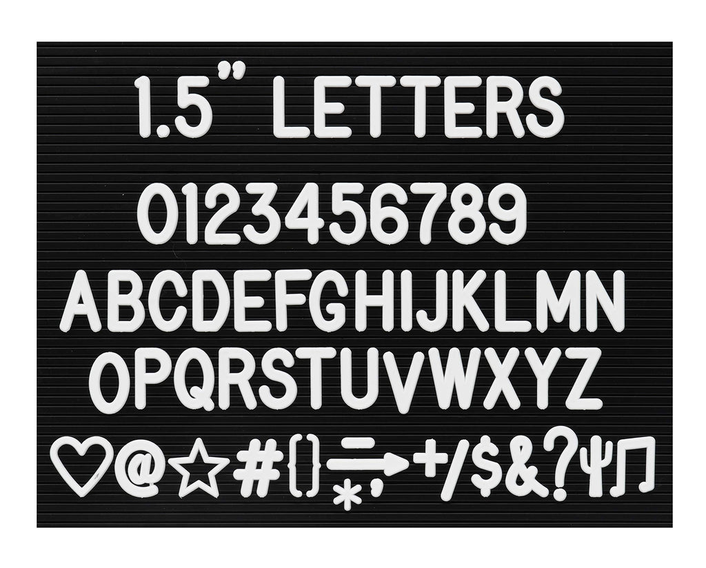 [Australia - AusPower] - Veskaoty 1.5 Inch Letters for Flet Letter Boards,186 Pieces Including Big Letters, Numbers & Symbols for Changeable Plastic Letter Boards, Only Letters (White) 