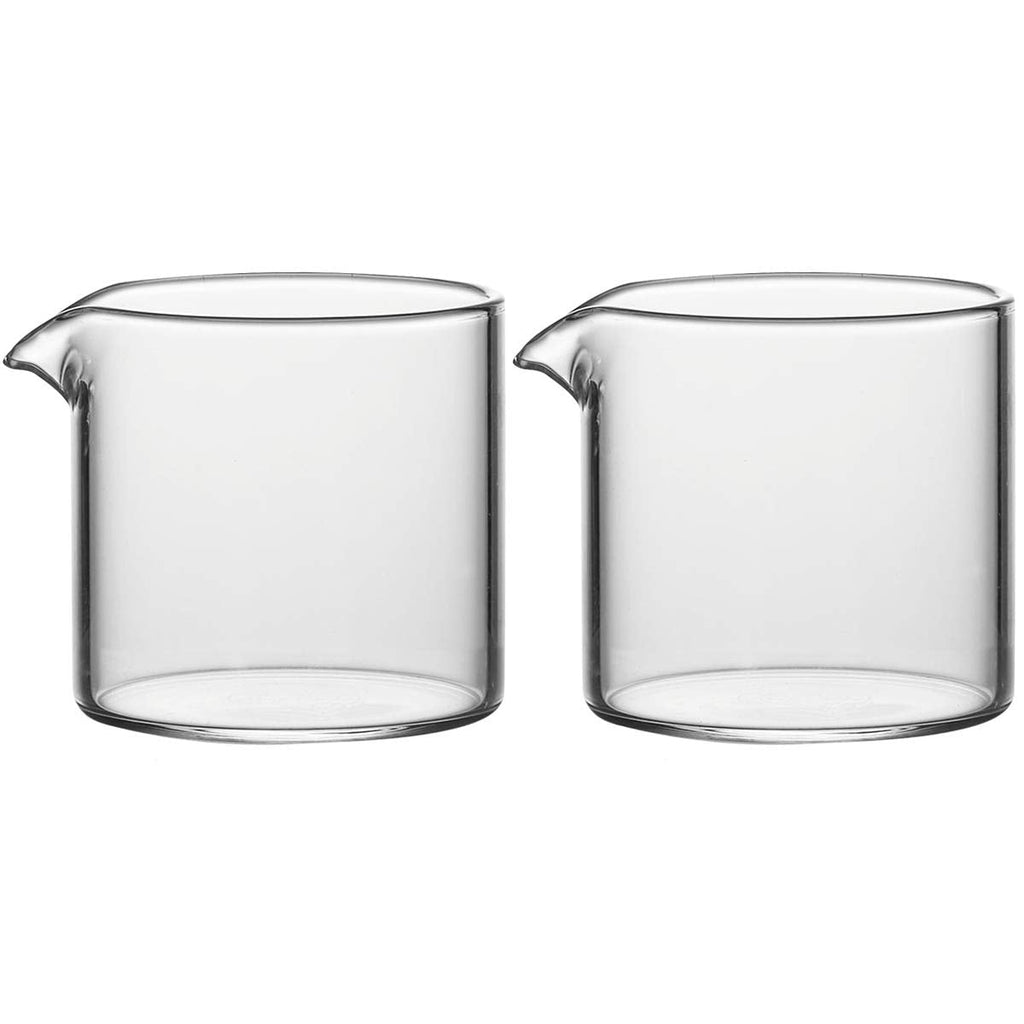 [Australia - AusPower] - Sizikato 2pcs Transparent Glass Creamer, 4oz Mini Coffee Milk Creamer Pitcher. No handle 