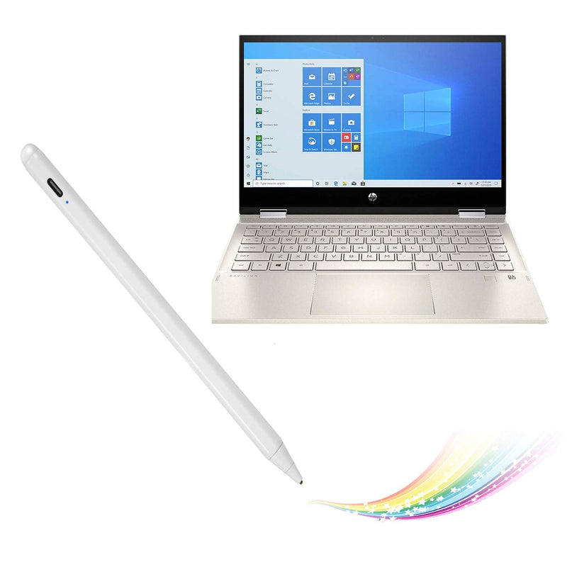 [Australia - AusPower] - Stylus Pens for HP Pavilion X360 Convertible 14", Active Stylus Electronic Pens Compatible with HP Pavilion X360 Convertible 14",Good for Sketching and Note-Taking Pens with Type-C Rechargeable,White 