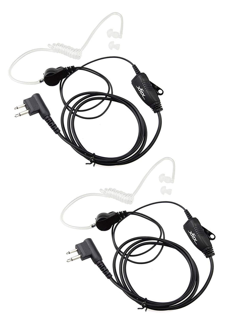 [Australia - AusPower] - XFox 2Pin 1 Wire Covert Acoustic Air Tube Earpiece FBI Style PTT Headset Compatible with Motorola 2 Ways Radios(2Pack) 