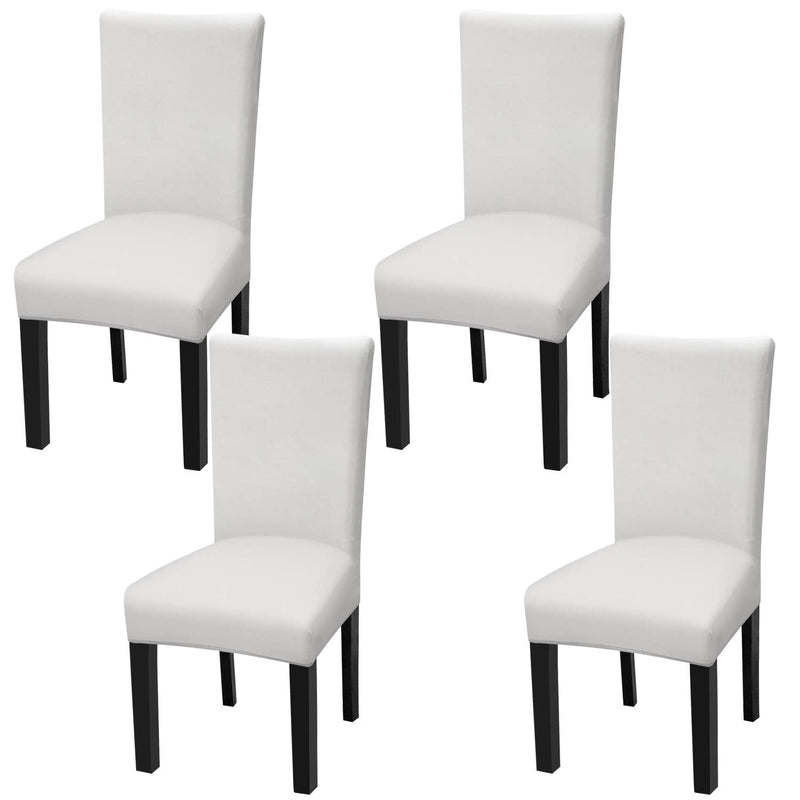 [Australia - AusPower] - Fuloon 4 Pack Super Fit Stretch Removable Washable Short Dining Chair Protector Cover Seat Slipcover for Hotel,Dining Room,Ceremony,Banquet Wedding Party White 