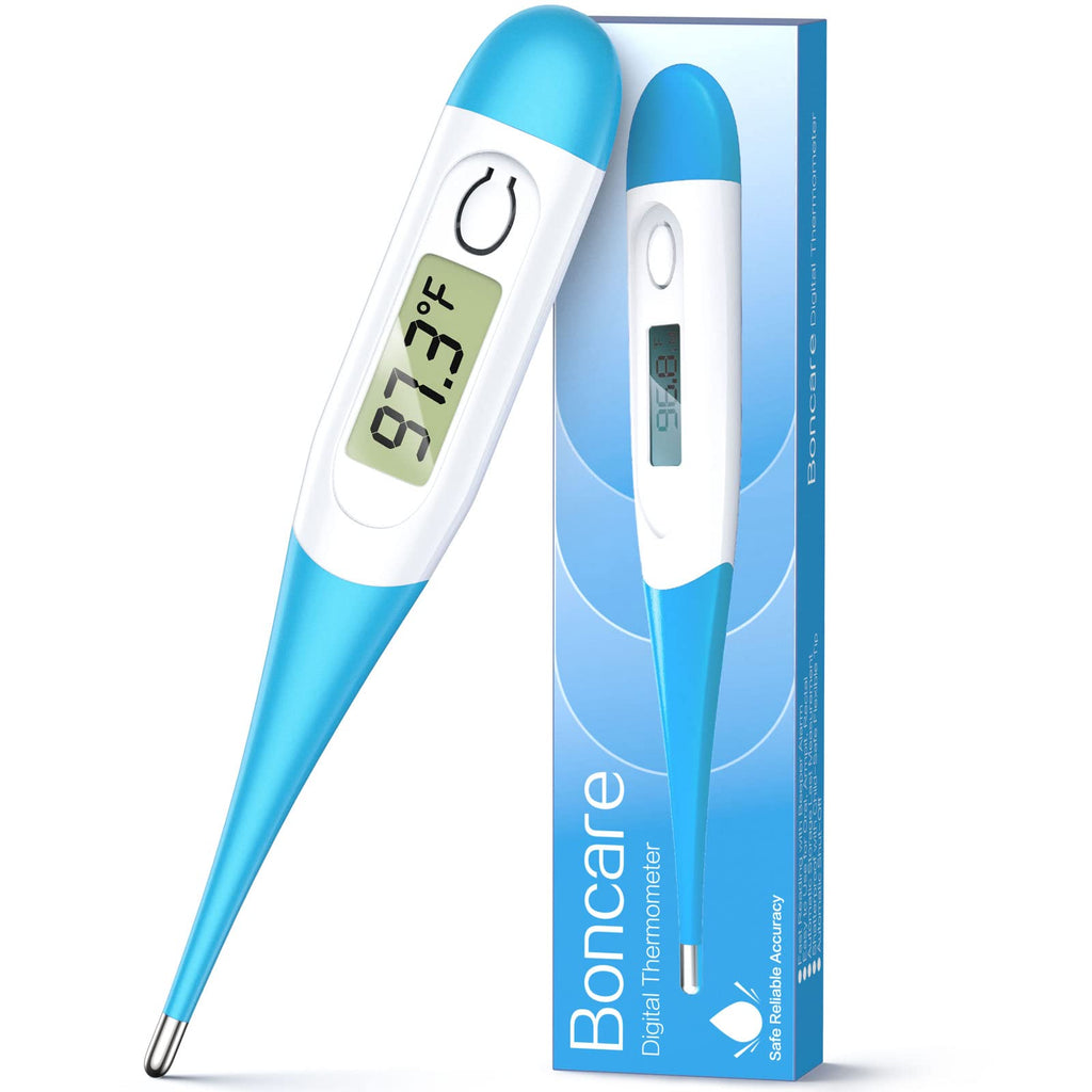 [Australia - AusPower] - Thermometer for Adults, Digital Oral Thermometer for Fever with 10 Seconds Fast Reading (Light Blue) Light blue 