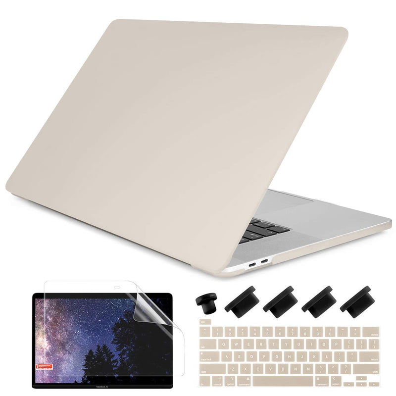 [Australia - AusPower] - Dongke for MacBook Pro 13 inch Case 2020 Release Model A2338 M1 A2251 A2289, Plastic Hard Shell Case & Keyboard Cover Only Compatible with MacBook Pro 13 2020 Touch Bar Fits Touch ID, Stone 