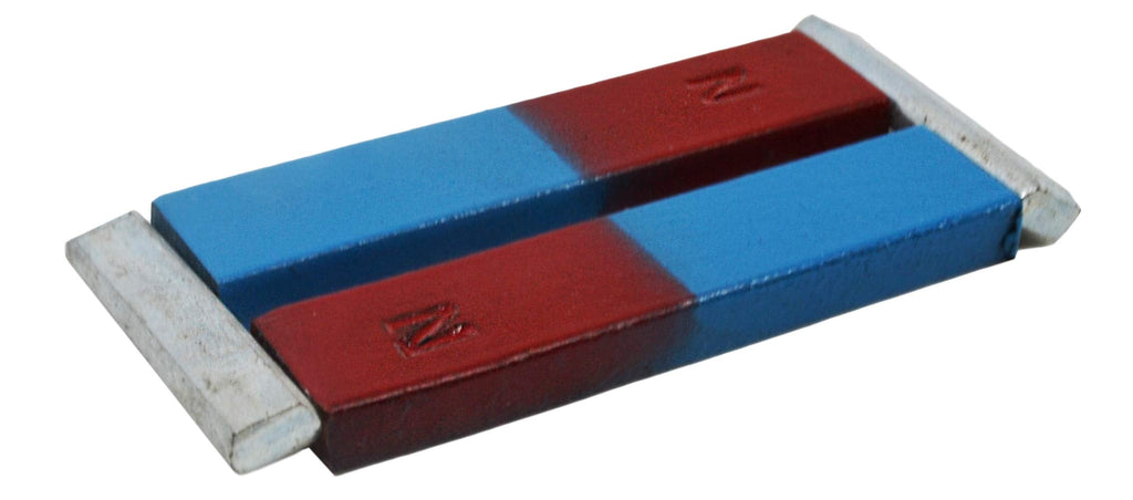 [Australia - AusPower] - Bar Magnets, Set of 2 - Red & Blue, North/South Poles - Chrome Steel - Includes Keepers - Perfect for Physics Classrooms & Magnetism Experiments - Eisco Labs 