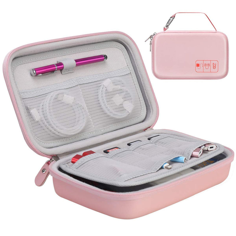 [Australia - AusPower] - Canboc Portable Travel Case for MacBook Power Adapter, Apple Magic Mouse 2, Apple Pencil, USB Flash Disk, SD Card, iPhone ipad Charger, Small Electronics Accessories Cable Organizer Tech Bag,Rose Gold Rose Gold 