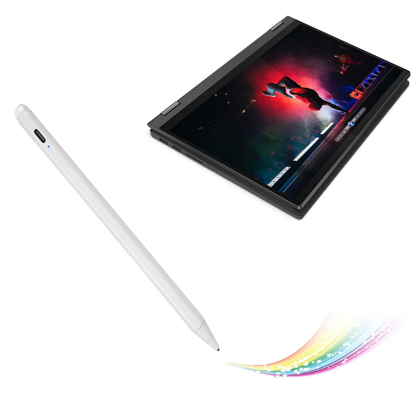 [Australia - AusPower] - Active Stylus Pen for Lenovo Flex 5 14" 2-in-1,Type-C Rechargeable Digital Pencil Compatible with Lenovo Flex 5 14" 2-in-1 Stylus Pen,Good for Note-Taking and Sketching Pens with Touch Control,White 