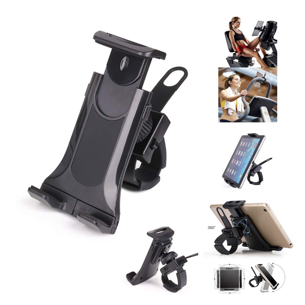 [Australia - AusPower] - Exercise Bike Phone and Tablet Holder Motorcycle Gym Exercise Bike Treadmill Handlebar - Flexible Cradle Phone Mount for Smartphone and Tablet (4.2-12IN) 4.2-12IN 