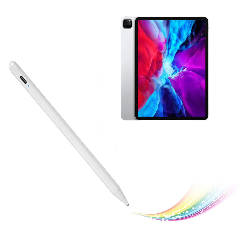 [Australia - AusPower] - iPad Pro 12.9" 2020 4th Generation Stylus Pencil,Active Capacitive Stylist Pen Compatible with Apple iPad Pro 12.9-inch 2020 4th Gen,Good on Drawing and Writing Type-C Rechargeable Pen, White 