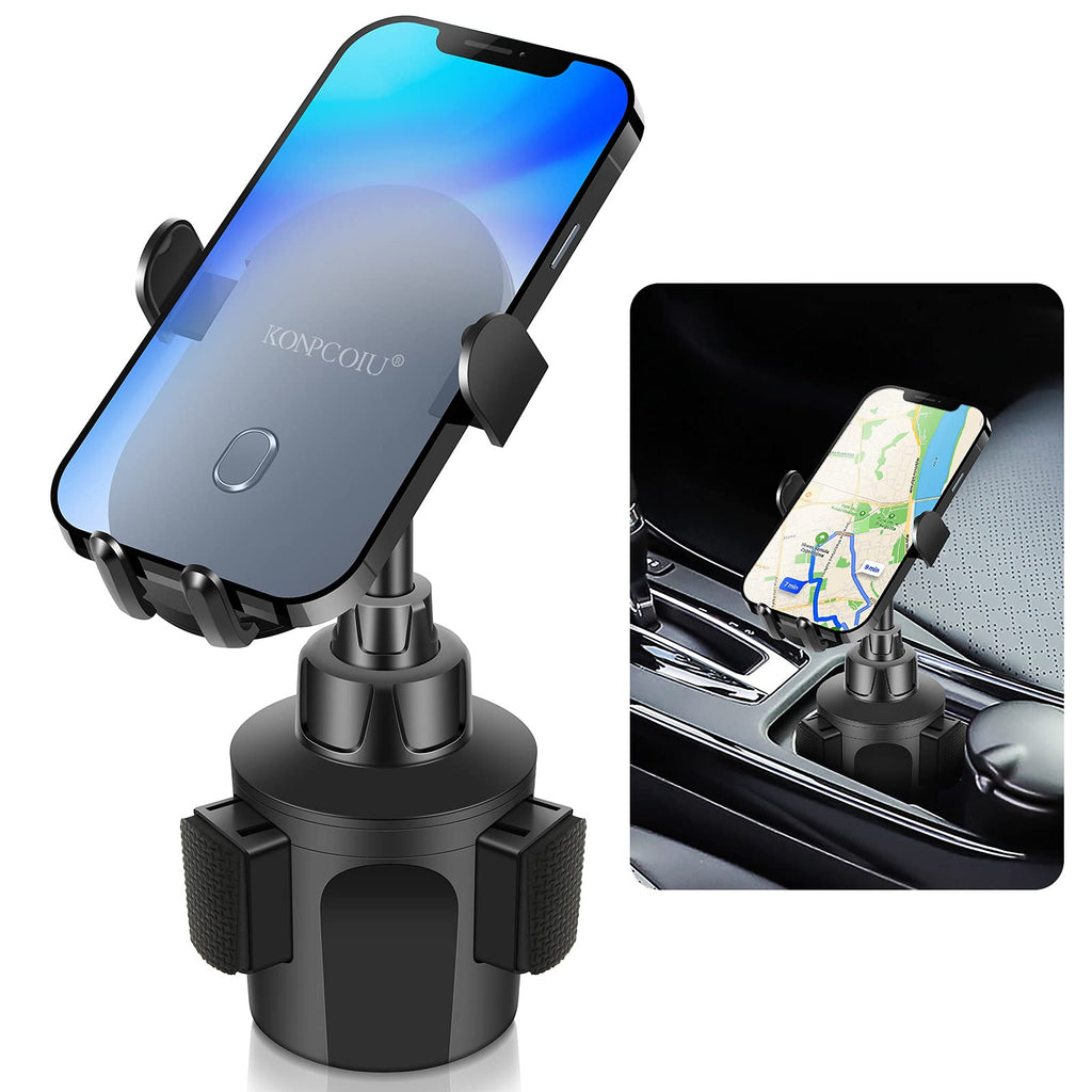 [Australia - AusPower] - [Upgraded] Car Cup Cell Phone Holder Adjustable Pole Automobile Smart Phone Cradle for iPhone 12 11 pro, Galaxy, Android and More (Note: with Charging Cable. Please Do not Buy If Phone Over 7-Inch) Phone 6.7" 