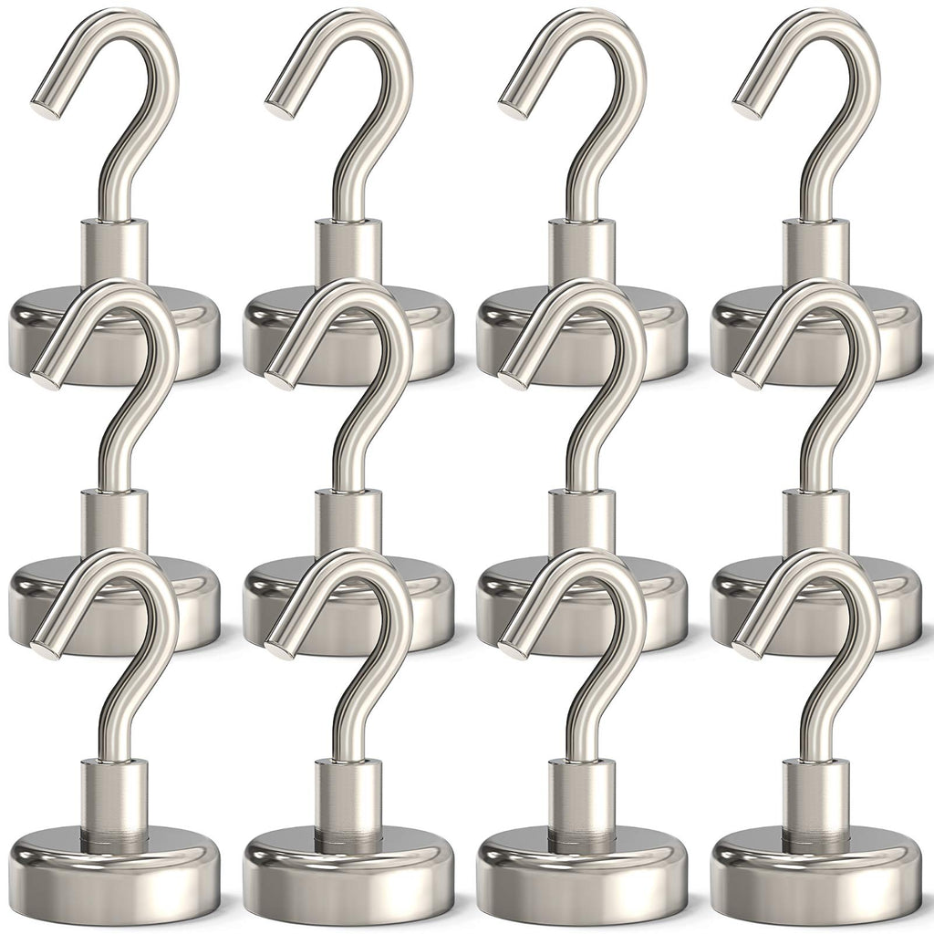 [Australia - AusPower] - GREATMAG Magnetic Hooks Heavy Duty, 35 lbs Magnets with Hooks for Hanging, Magnet Hooks for Cruise, Grill, Fridge, Kitchen Pack of 12 