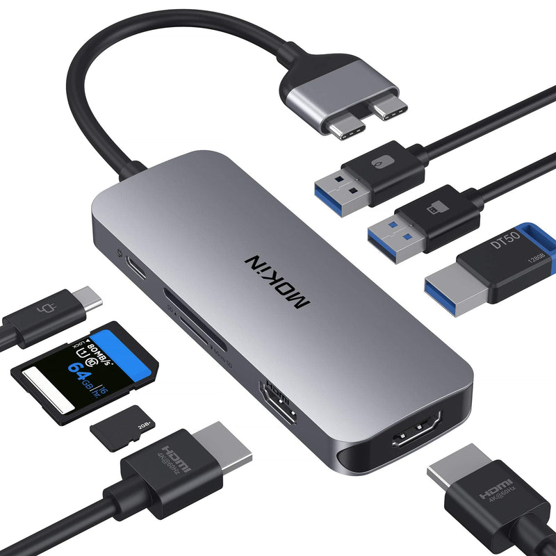 [Australia - AusPower] - Docking Station for MacBook Pro Air, USB C Docking Station Dual Monitor,Dual HDMI Adapter Hub for Mac MacBook Pro with 2 HDMI(4K @60Hz), 3USB3.0,SD TF Card Reader and 100W PD USB C Port 