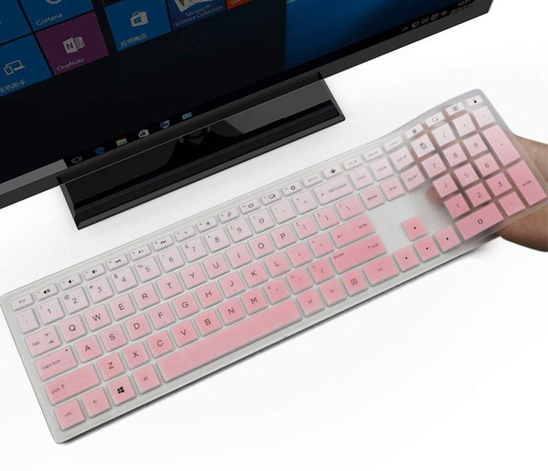 [Australia - AusPower] - Keyboard Skin Cover for HP Pavilion 27 All in One PC 27-xa0014/27 Xa0055Ng/0370Nd/0076Hk/0010Na, HP Pavilion 24-inch 24-xa0020 Xa0002A Xa0032 xa0013w, HP Pavilion All in One Accessories, Ombre Pink 