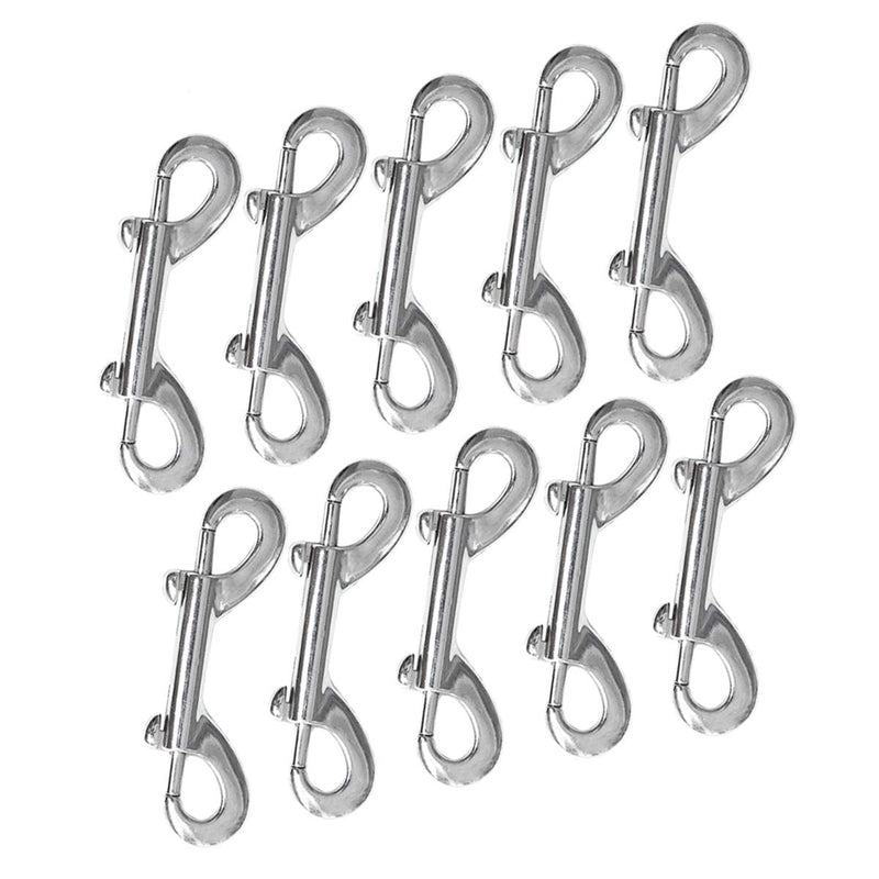 [Australia - AusPower] - Finov 10 Pack Nickel Plated Alloy Bolt Snaps Double End Hook Set Metal Clips Key Holder 
