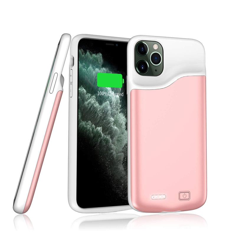 [Australia - AusPower] - Battery Case for iPhone 11 Pro Max, 6000mAh Portable Rechargeable Charging Case, Extended Battery Charger Case Backup Power Bank Cover Compatible with iPhone 11 Pro Max (6.5 inch), Rose Gold iPhone 11 Pro Max 6.5 inch 