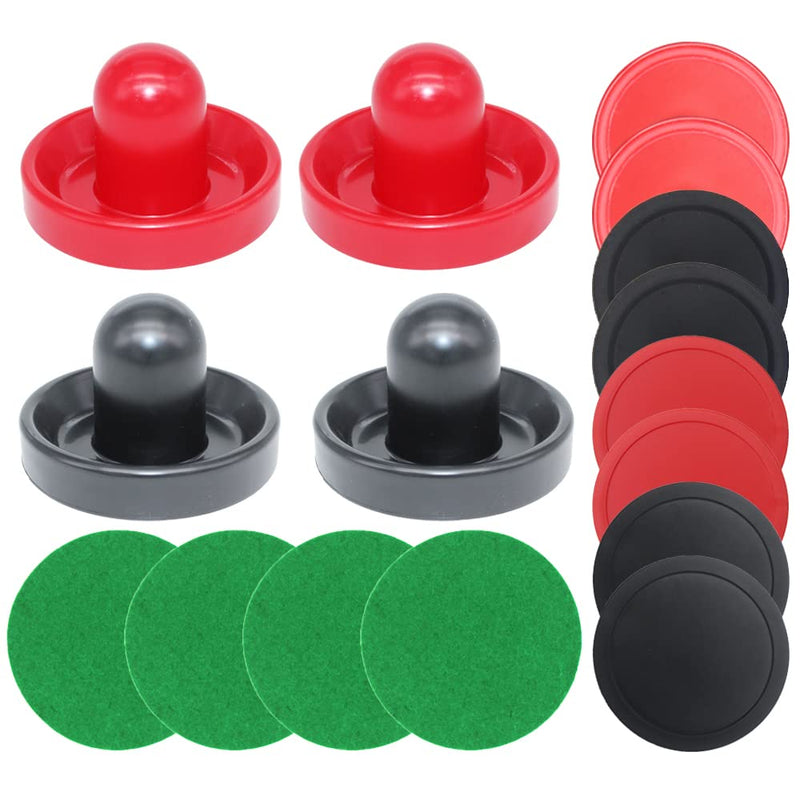 [Australia - AusPower] - BQSPT Air Hockey Pucks and Paddles,Air Hockey Pushers and Pucks,Goal Handles Paddles Replacement Accessories for Game Tables (4 Striker 96mm with Pads, 8 Pucks 64mm Thick and Thin) 