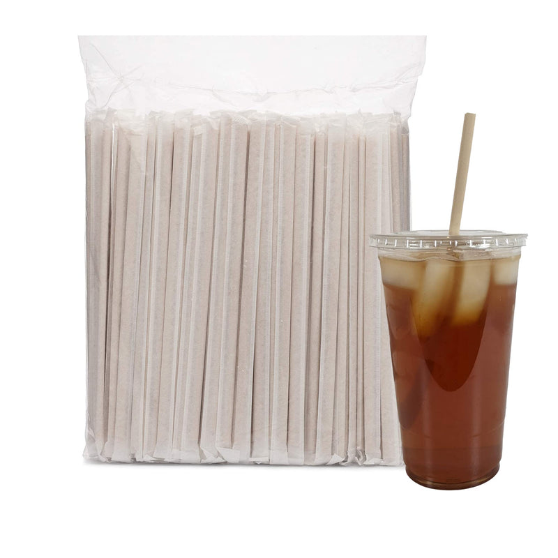 [Australia - AusPower] - PandaBoard Compostable Regular Bamboo Fiber Straws for Drinks - 200 pcs - No paper taste, long lasting, natural 6 mm diameter 