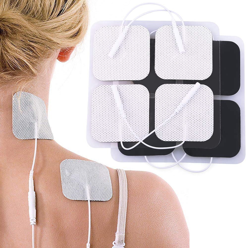 [Australia - AusPower] - LotFancy TENS Unit Replacement Pads, 80Pcs 2" x 2" Adhesive Electrodes Pads for Muscle Stimulator Massager, Reusable Electrotherapy Pads 