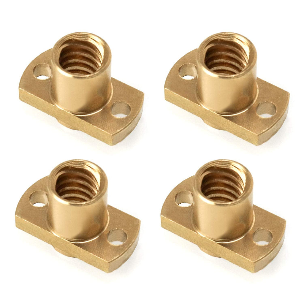 [Australia - AusPower] - QWORK T8 Nut Trapezoidal Screw, 4Pcs Brass 3D Printer Upgrade Parts for 8MM Lead Screw for Ender 3 CR-10 CR-10s Z Axis 
