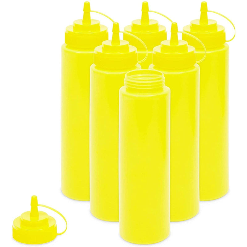 [Australia - AusPower] - Plastic Condiment Squeeze Bottles (Yellow, 32 oz, 6 Pack) 