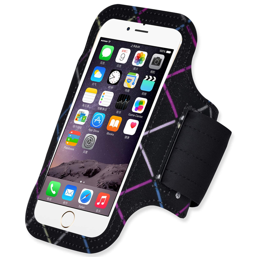 [Australia - AusPower] - ANMRY Waterproof Cell Phone Running Armband with Extra Pockets for Keys, Cash and Credit Cards. Phone Arm Holder for Running, Walking, Hiking for iPhone 8, 7, 6/6S, 5c, 5, 3, 4 S (Black line 4.7) Black line 4.7 