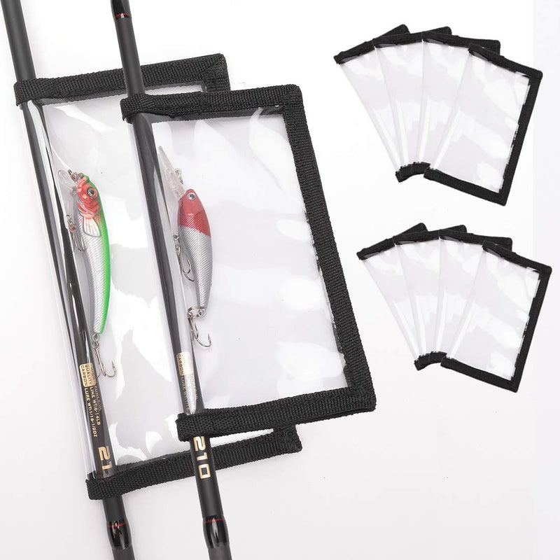 [Australia - AusPower] - HomDeak Fishing Lure Wraps 10 Packs Durable Clear PVC Lure Covers Keeps Fishing Safe Easily See Lures Fishing Hook Covers Bait Storage 5 Large 4.3" W x 7.9" L + 5 Medium 3.9" W x 7.1" L 