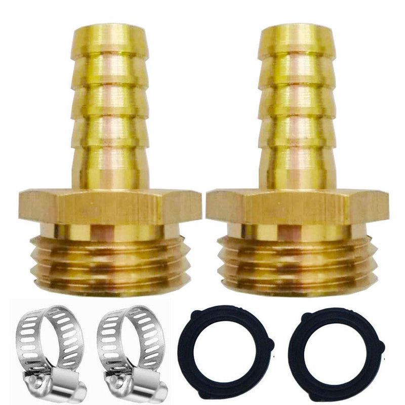 [Australia - AusPower] - YOUHO 2-Pack Brass Garden Hose Adapter, 3/4 GHT Male Hose x 3/4 Inch Male Barb(19MM), Garden Hose Connectors 3/4 Barb to 3/4 Male Garden Pipe Joint Extension Repair Fitting 