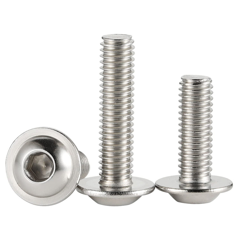 [Australia - AusPower] - M6-1.0 x 12mm Flanged Button Head Socket Cap Screw Bolts, 304 Stainless Steel 18-8, Allen Socket Drive, Bright Finish, Fully Machine Threaded, Pack of 25 M6-1.0 × 12MM (25 PCS) 