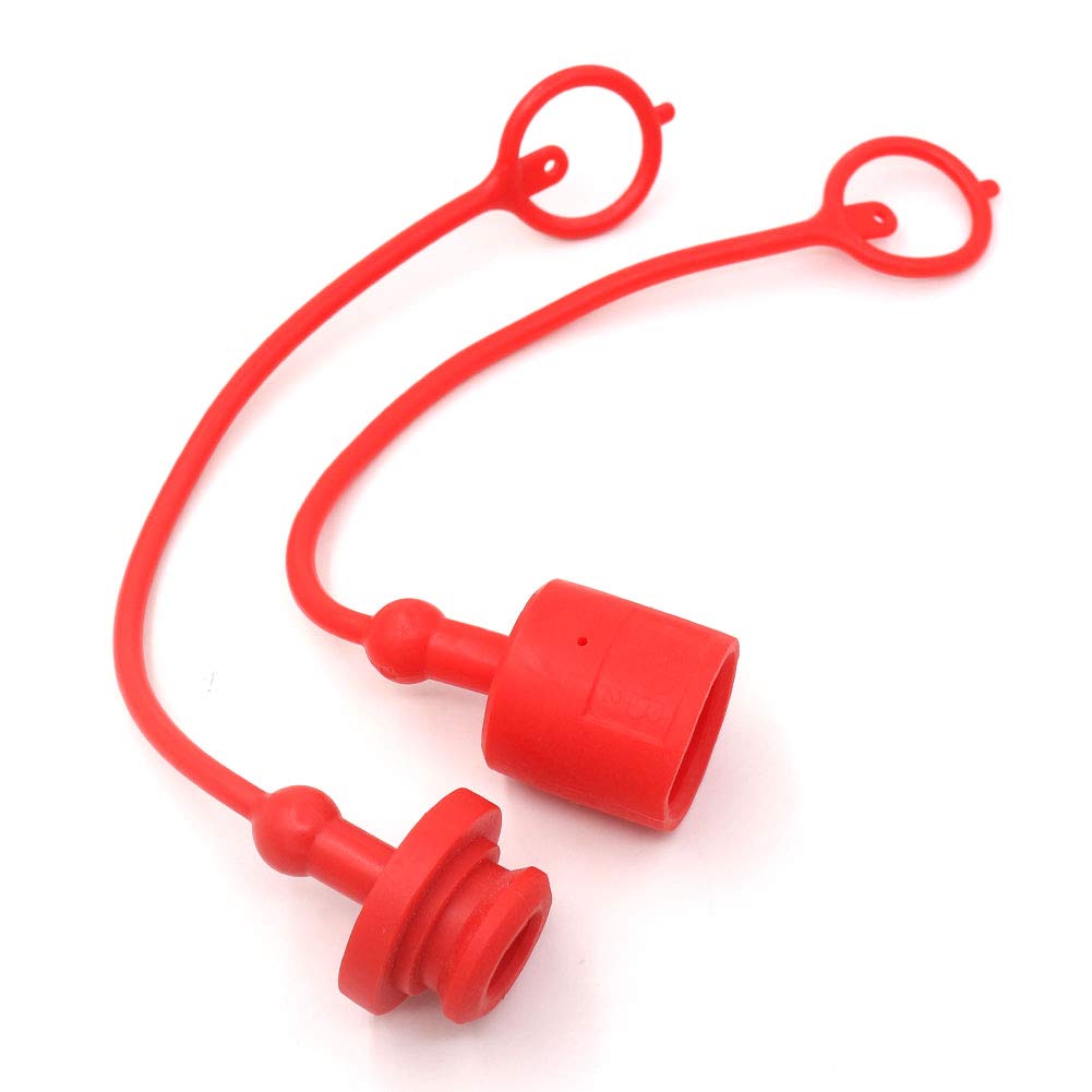 [Australia - AusPower] - Hydraulic Coupler Dust Cap Plug Set 1/2 ISO-B,CEKER Hydraulic Dust Covers Male Female Quick Connects Fittings,Red Cap with Retention Ring Keeps Cap Attached to Hose 1Pack ISO-B 1/2 Dust Cap 