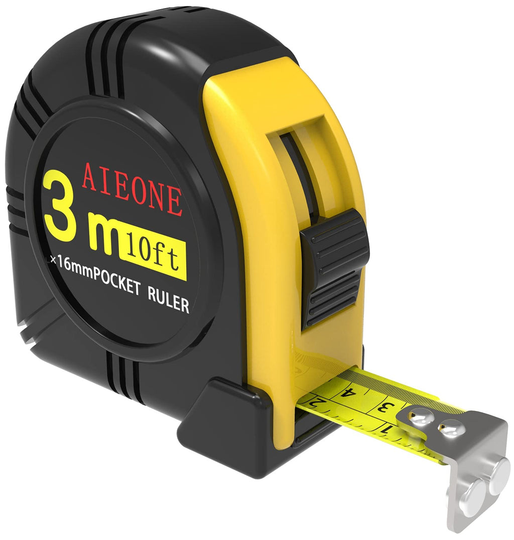 [Australia - AusPower] - Tape Measure Retractable Metric and Imperial 10ft 16ft 25ft 33ft Measuring Tape with Magnetic Hook Impact Resistant Rubberized Case(10ft) 
