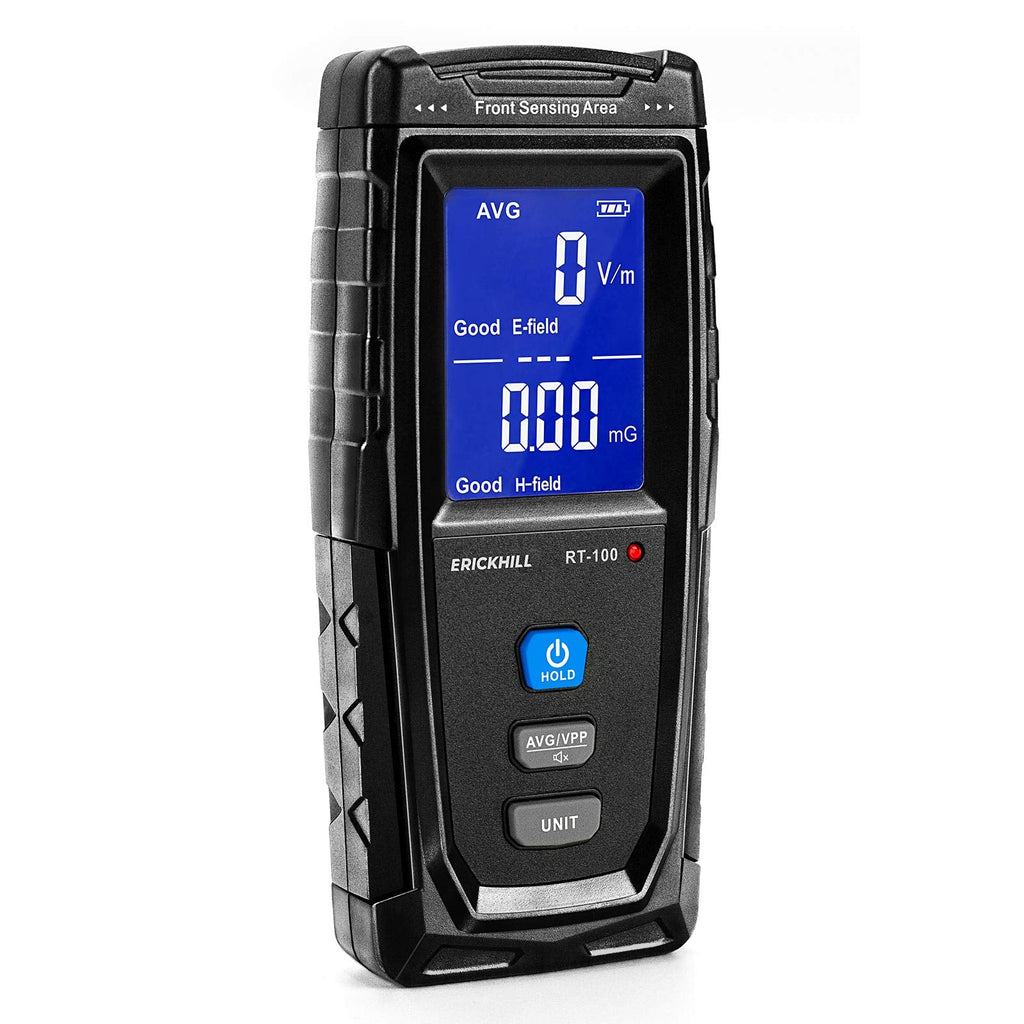 [Australia - AusPower] - ERICKHILL EMF Meter, Rechargeable Digital Electromagnetic Field Radiation Detector Hand-held Digital LCD EMF Detector, Great Tester for Home EMF Inspections, Office, Outdoor and Ghost Hunting 