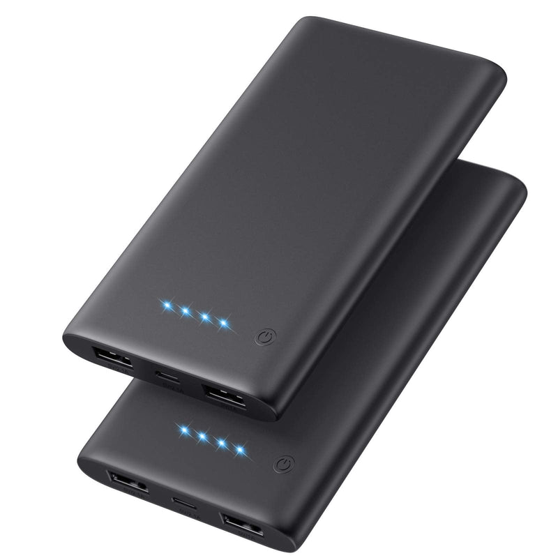 [Australia - AusPower] - Portable Charger 10000mAh, Power Bank [2-Pack] Ultra-Slim External Battery Charger Dual USB Lighter Backup Pack Phone Charger for iPhone 11, Galaxy S9, Pixel 3, Android Phone and Tablet etc 