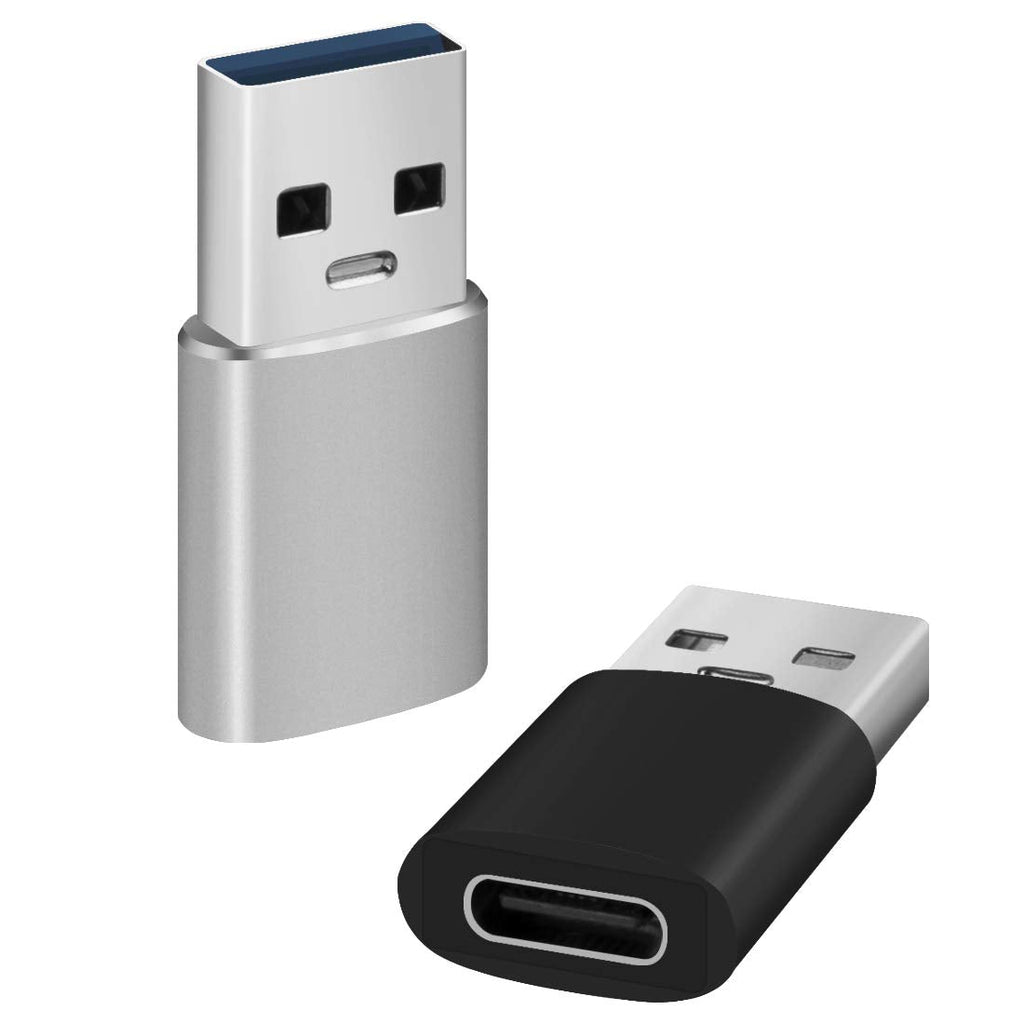 [Australia - AusPower] - Geekria USB 3.1 to USB-C Data Sync & Charger Adapter for PC, Laptop, Tablet, Flash Disk, External Hard Drive, USB Male to Type-C Female Converter for Charging and Data Transmission (2 Pack) 