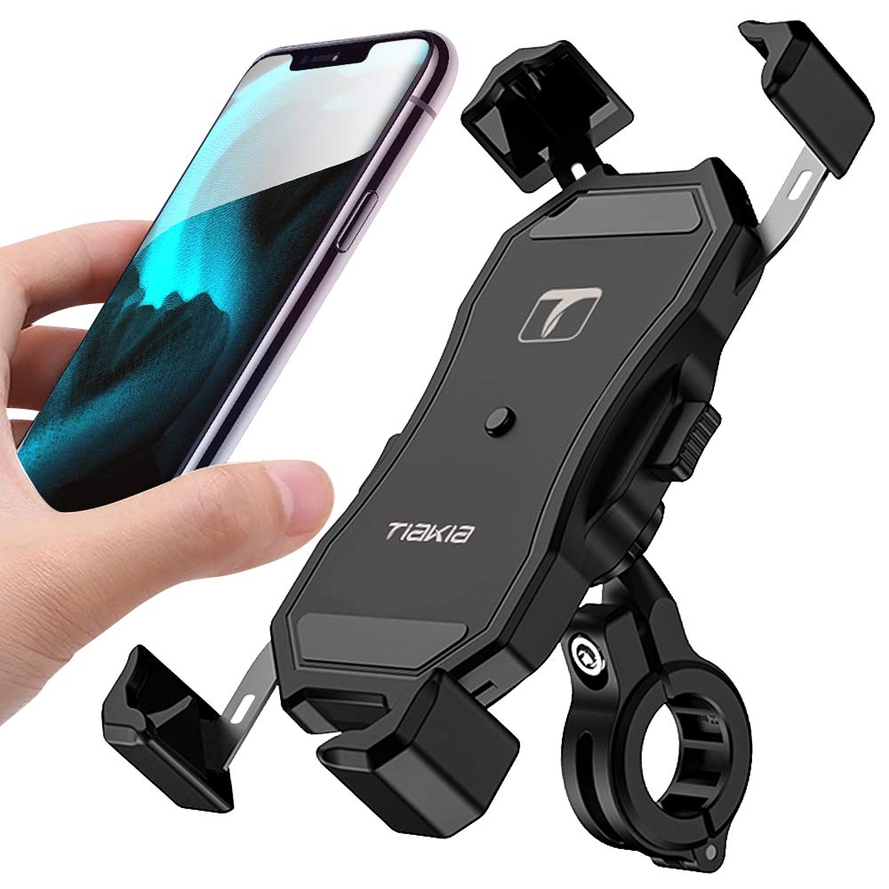 [Australia - AusPower] - 1S Quick Release Tiakia Bike Phone Mount Bicycle & Motorcycle Cell Phone Holder One-Handed Operation with 360° Rotation for 4.7" - 6.5" Smartphone 