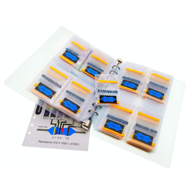 [Australia - AusPower] - EEEEE 61 Values (Pack of 1095) 1% 0.25w Resistor Book kit, 1Ω-10MΩ RoHS Compliant for Arduino, Assorted resistors Set, Assortment ohm Pack (Ω, K, M) 