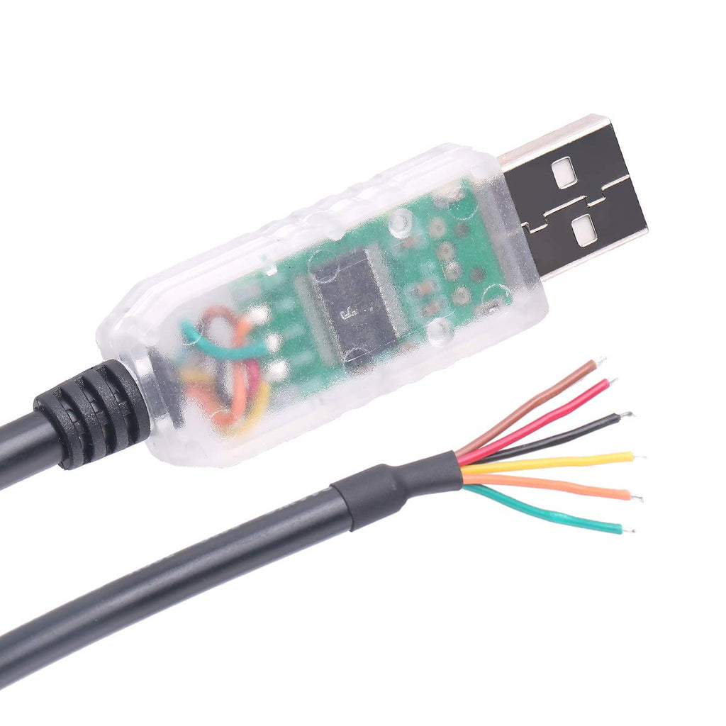 [Australia - AusPower] - 6FT USB to RS232 Serial Adapter Cable 6 Pin Wire End FTDI Chip (6 Pin) 