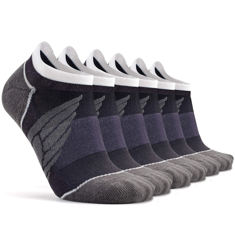 [Australia - AusPower] - Compression Ankle Cushioned Running Sport Socks for Men Women, Busy Socks Low Cut Arch Support Tab Athletic Socks 3 Pairs 001# Dark Grey Small-Medium 