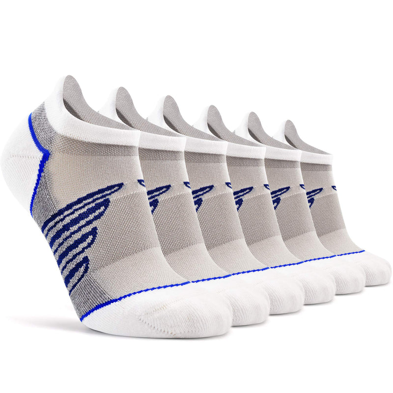 [Australia - AusPower] - Compression Ankle Cushioned Running Sport Socks for Men Women, Busy Socks Low Cut Arch Support Tab Athletic Socks 3 Pairs 002# Light Grey Small-Medium 