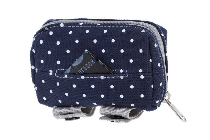 [Australia - AusPower] - DOOG Walkie Pouch, 20 Pre-loaded Poop Bags, Easily Clips On Leashes, Keep Hands Free Navy/Polka Dot 