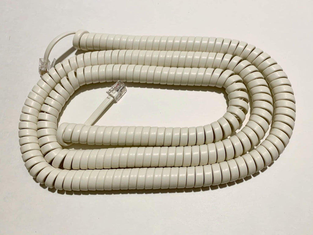 [Australia - AusPower] - The VoIP Lounge 25 Foot Long Handset Receiver Curly Cord for Landline Phone Light Ivory Color 