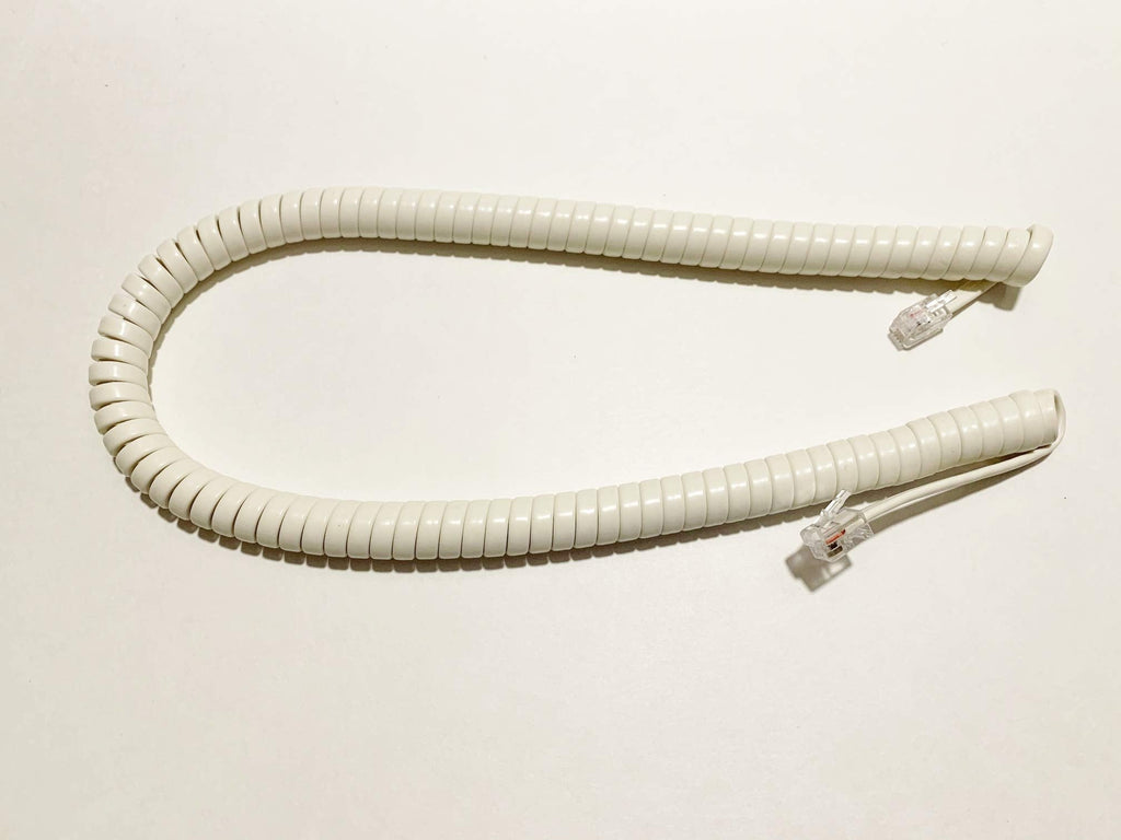 [Australia - AusPower] - The VoIP Lounge 12 Foot Handset Receiver Curly Cord for Landline Phone Light Ivory Color 
