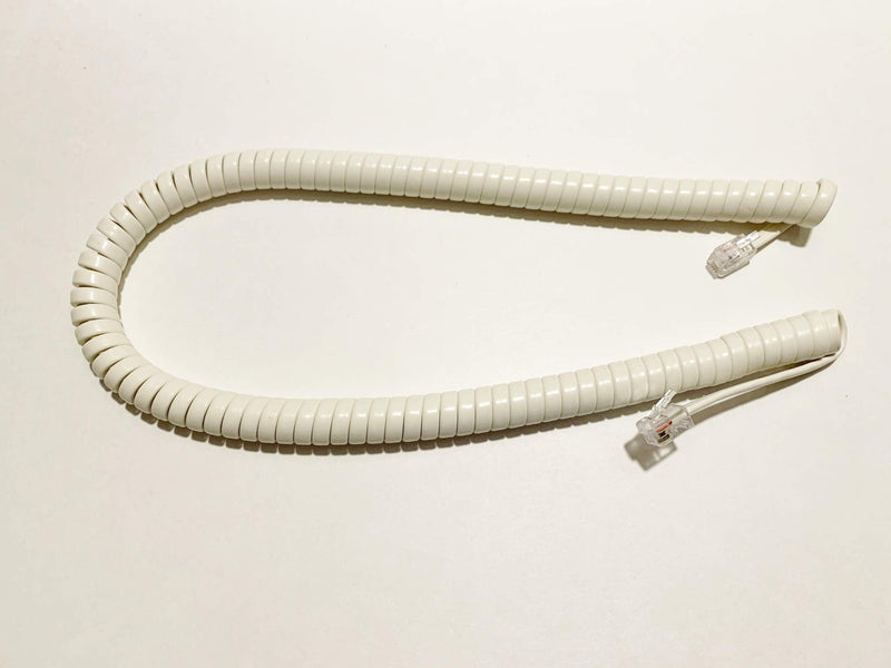 [Australia - AusPower] - The VoIP Lounge 12 Foot Handset Receiver Curly Cord for Landline Phone Light Ivory Color 