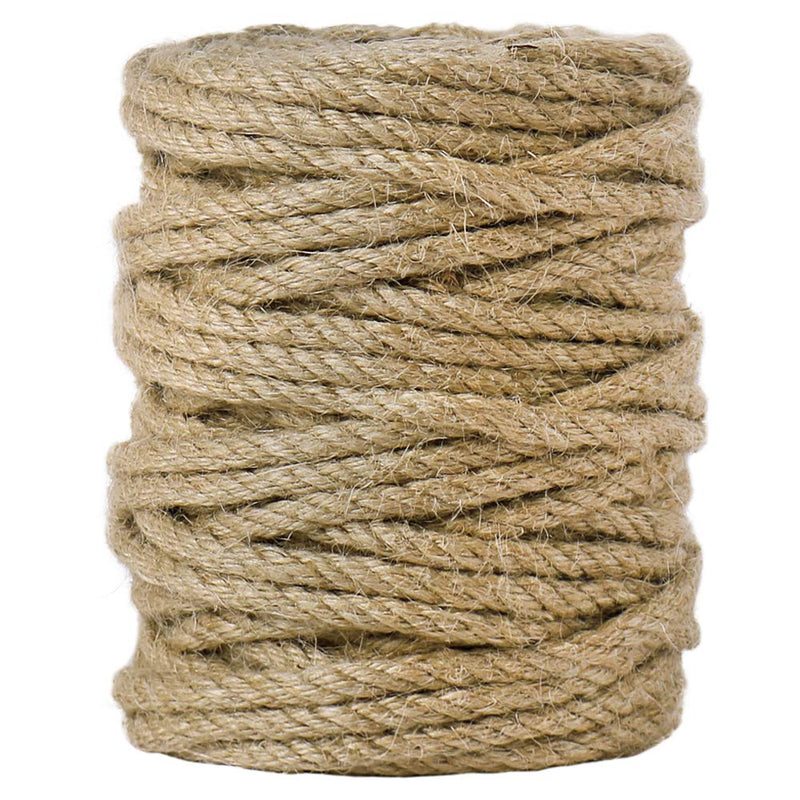 [Australia - AusPower] - Tenn Well 5mm Jute Twine, 100 Feet 4Ply Twisted Heavy Duty and Thick Twine Rope for Gardening, Crafting, Packing, Bundling and Home Decor 5mm Thick 100 Feet 