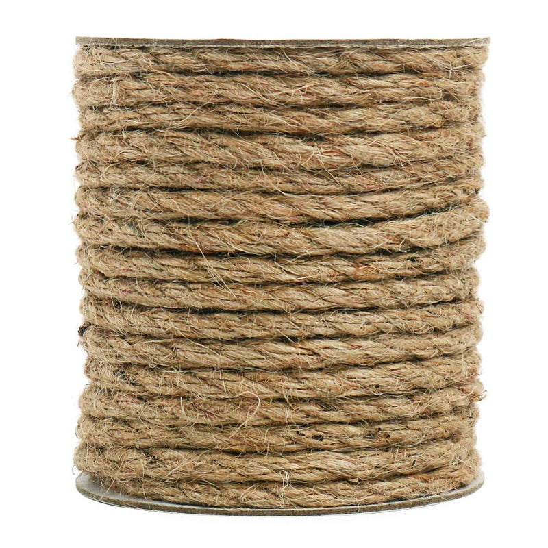 [Australia - AusPower] - Tenn Well 6mm Jute Rope, 66 Feet Strong and Thick Twine Rope for Crafting, Gardening, Packing and Home Decor 6MM x 66FT 