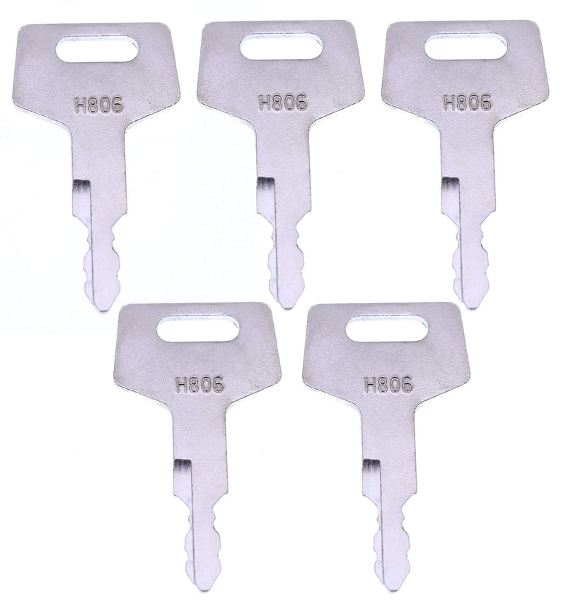 [Australia - AusPower] - YIQI 5 Ignition Keys H806 Heavy Equipment Keys for Takeuchi Hitachi Gehl New Holland Case 17001-00019 
