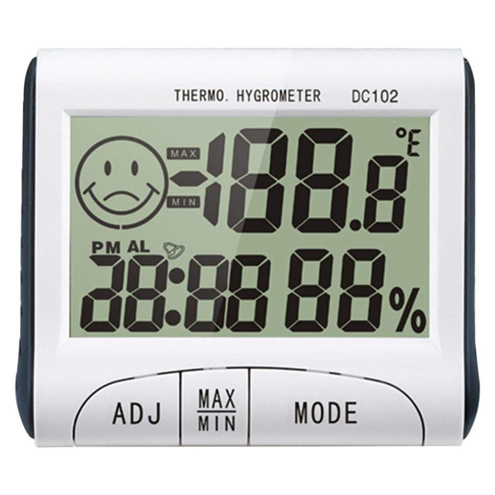 [Australia - AusPower] - TenYua Mini LCD Digital Indoor Thermometer Hygrometer Temperature Humidity Meter Clock Desk Weather Station DC102 with Magnetic Stand 